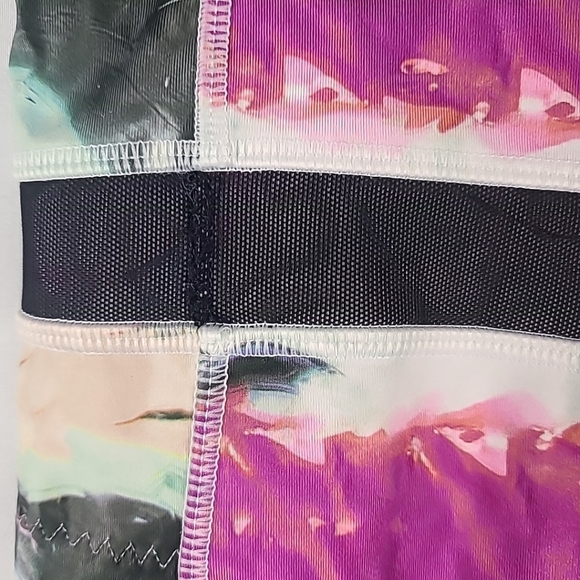 Lululemon Women's Multicolor Mesh Leggings Mid Rise 25" Yoga Sz 6 - Picture 3 of 9